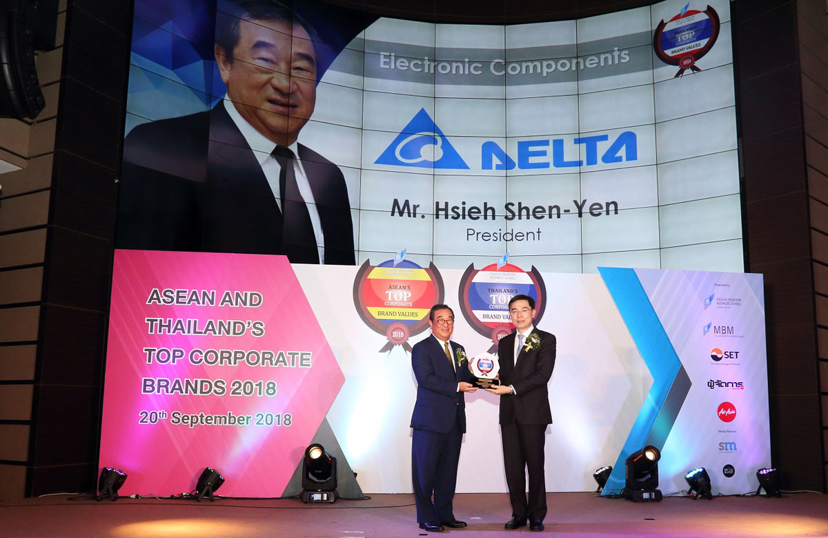 Delta Wins Thailand’s Top Corporate Brand Values Award 2018 