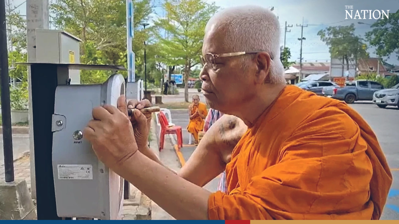 Thailand Temple install EV Charger